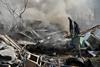 Civil defence members work at a site damaged in the aftermath of Israeli strikes on Beirut's southern suburbs, amid the ongoing hostilities between Hezbollah and Israeli forces, Lebanon, November 1, 2024.