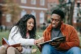 University students young people friends