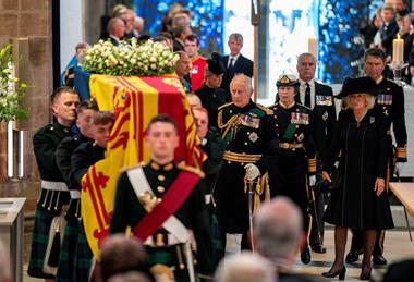 Prince Charles at Queen's lying in Scotland