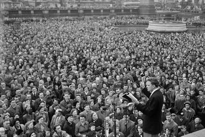 Billy Graham in Trafalgar Square, London, 1954