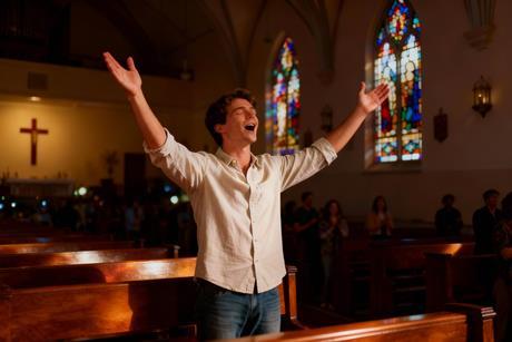 Worship in Sunlit Church