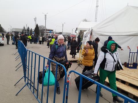 Tents set up by NGOs for refugees to get food_clothes