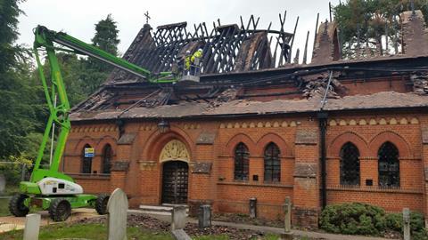 10 Hampshire FLEET All Saints, fire damage (Parish of Fleet)