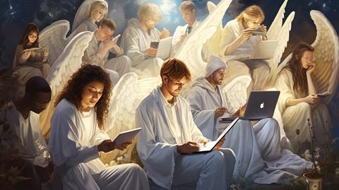 Image 2 B chrisgoswami_A_scene_of_angels_and_other_heavenly_beings_all