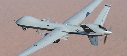 MQ-9 Reaper unmanned aerial vehicle flies a combat mission over southern Afghanistan. Photo: Lt. Col. Leslie Pratt