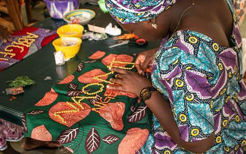 A woman takes part in a workshop at the trauma centre