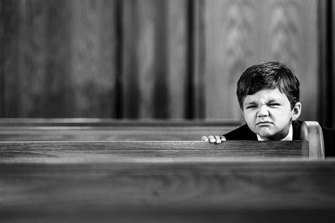 black-and-white-boy-church-pew-wrinkle-828