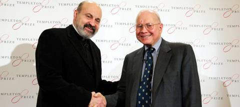 Tomáš Halík (left) with John Templeton Jr, the president and chairman of the Templeton Foundation