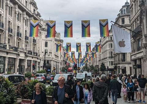 Regent Street pride flags